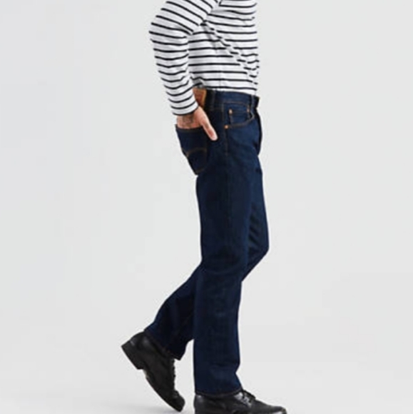 Levi's 501 Button Fly Dark Wash Jeans - Picture 4 of 8